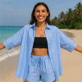 Conjunto Feminino Linho Short e Blusa Verano